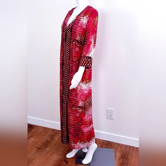 Oscar De La Renta Maxi Long Boho Tunic Sz M - Picture 5 of 8
